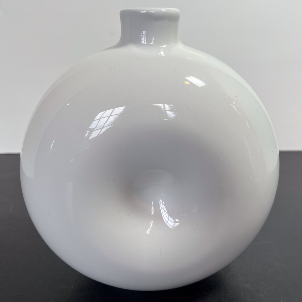 Ceramic Round White Vase from Portugal